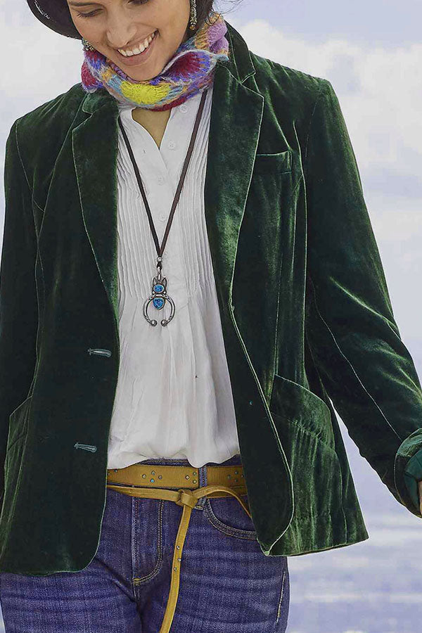 Mune | Velvet Solid Color Fashionable Casual Blazer