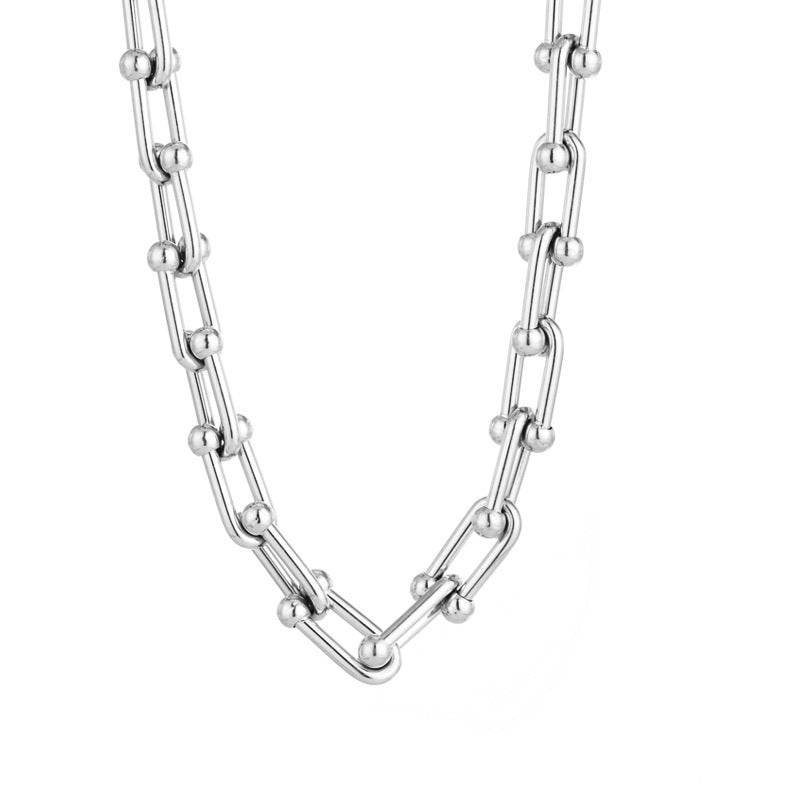 Mune | Horseshoe Necklace U Shaped Clasp Thick Chain
