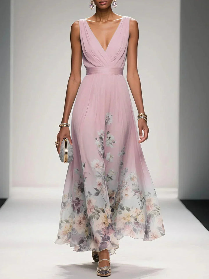 Women Floral Print Wedding Guest Dress