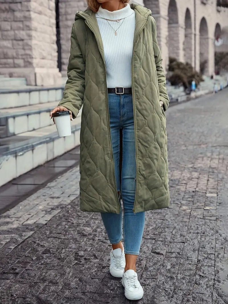 Mune | Cotton Quilted Coat with Hood and Long Sleeves