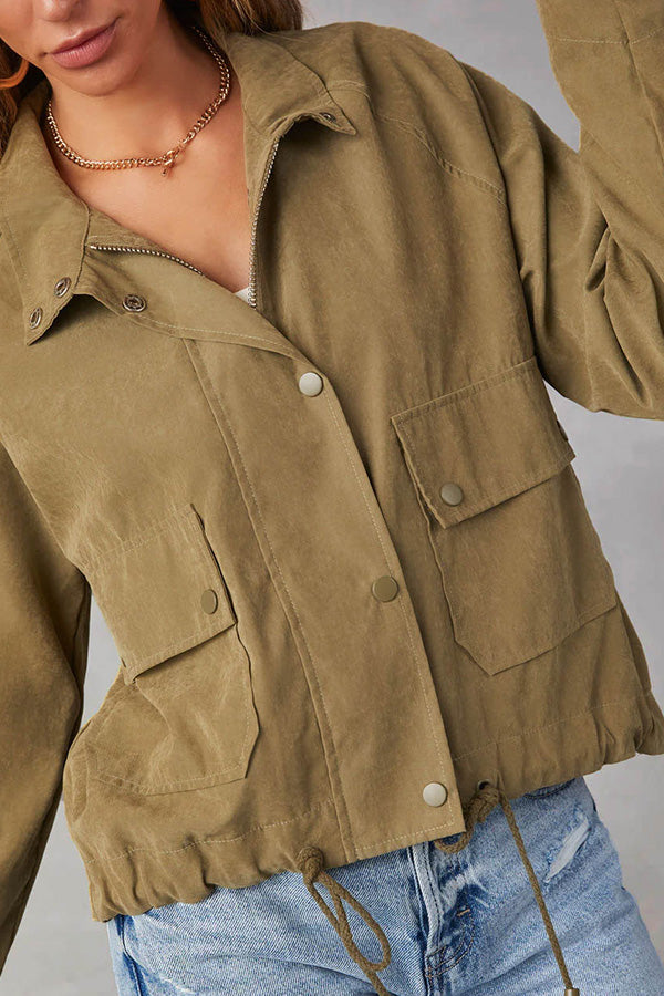 Mune | Checked Lapel Double-Button Two-Pocket Midi Jacket