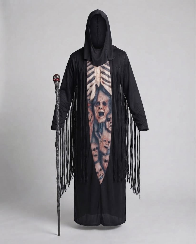 Men's Creepy Skeleton Coat with Deceptively Realistic Print Mune Fashion
