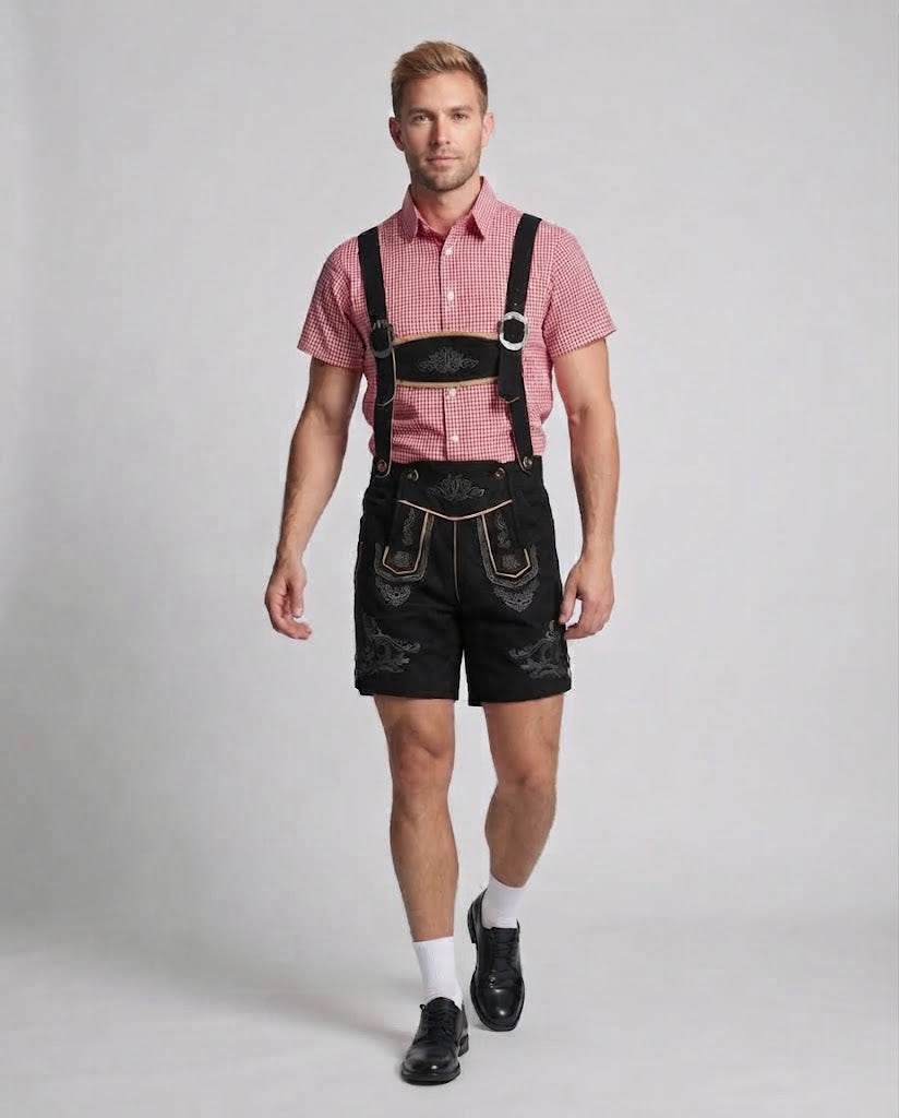 Men's Trachten Shorts with elaborate embroidery Mune Fashion