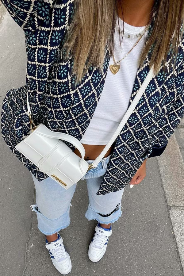 Mune | Print Loose Lightweight Cotton Jacket