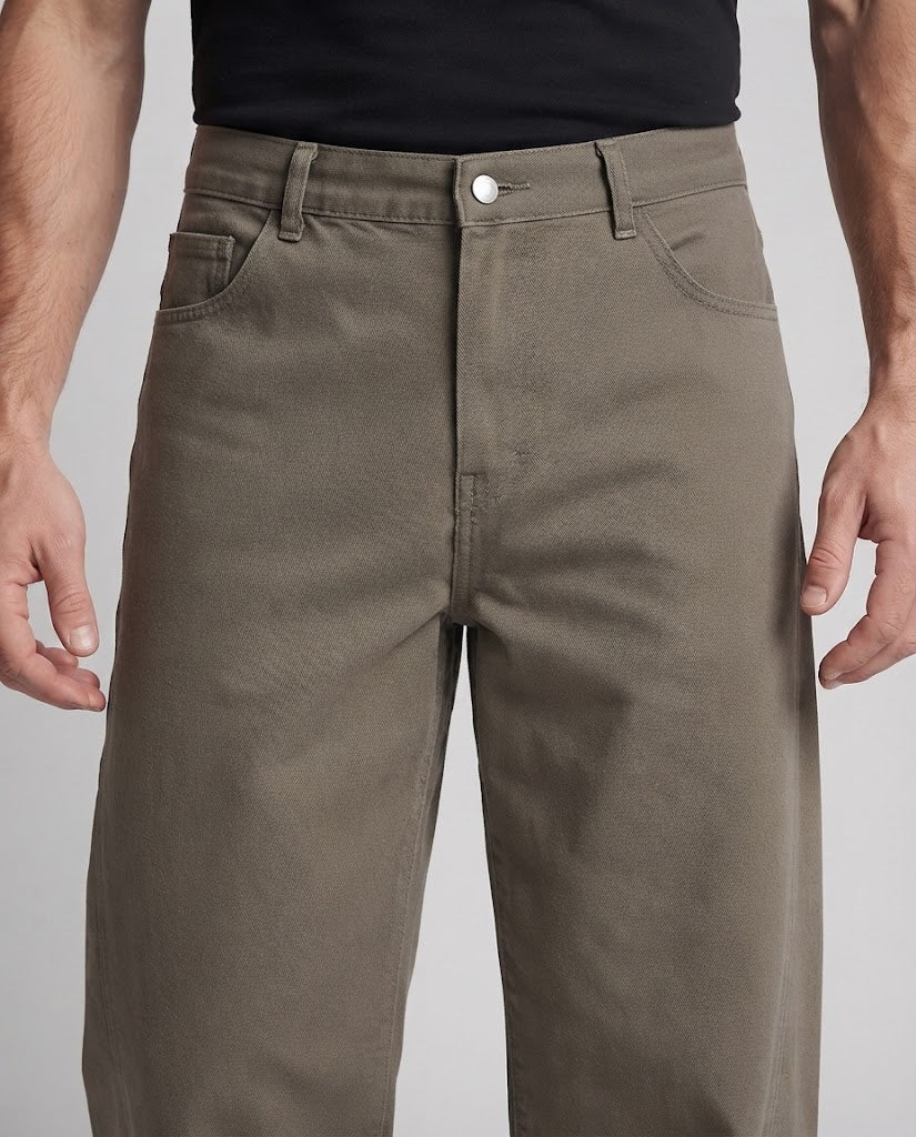 Men's Loose-Fit Workstyle Twill Pants with Continuous Side Seam Mune Fashion