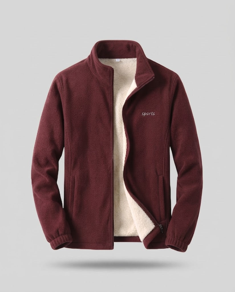 Men's Fleece Jacket with Stand-up Collar Mune Fashion