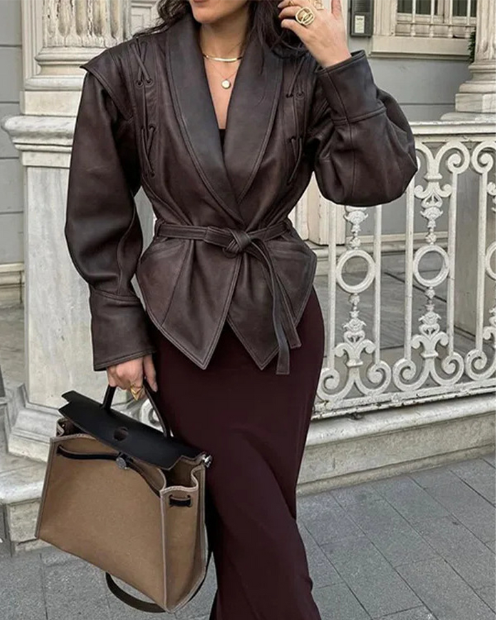 Mune | Leather Jacket with Long Sleeves