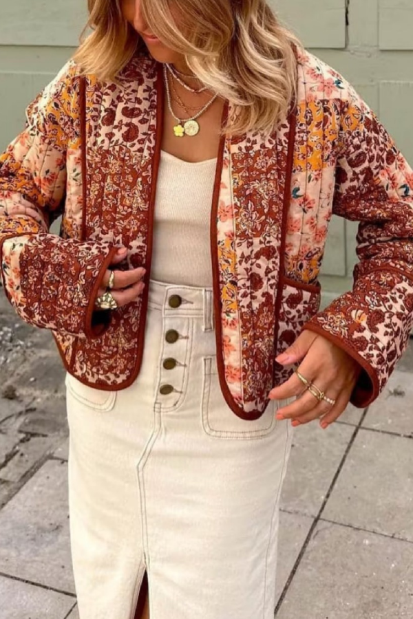 Mune | Casual Short Cardigan Quilted Cotton Jacket