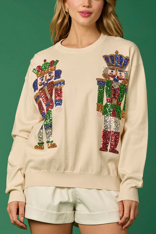 Mune | Christmas Soldier Sequin Fashion Casual Sweatshirt