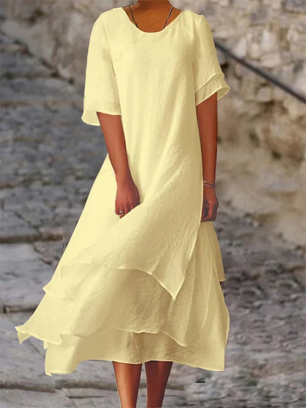 Chic Elegance Block Slit Dress