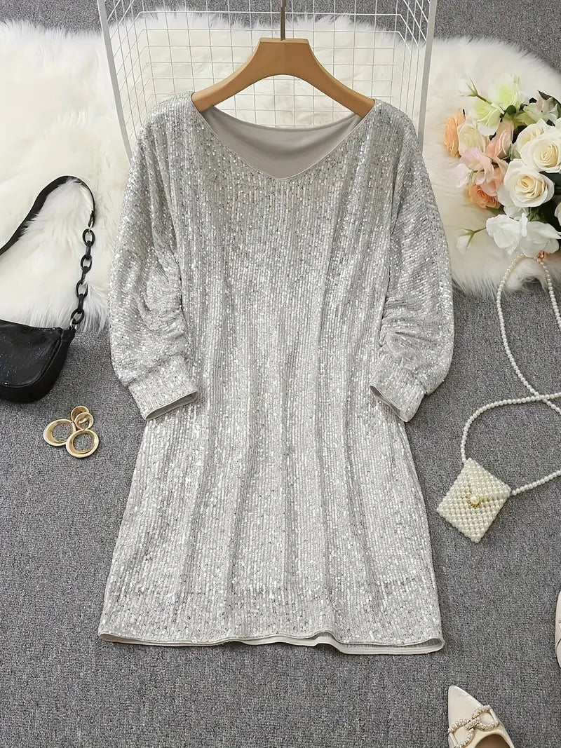 Mune | Party dress with sequins and contrast