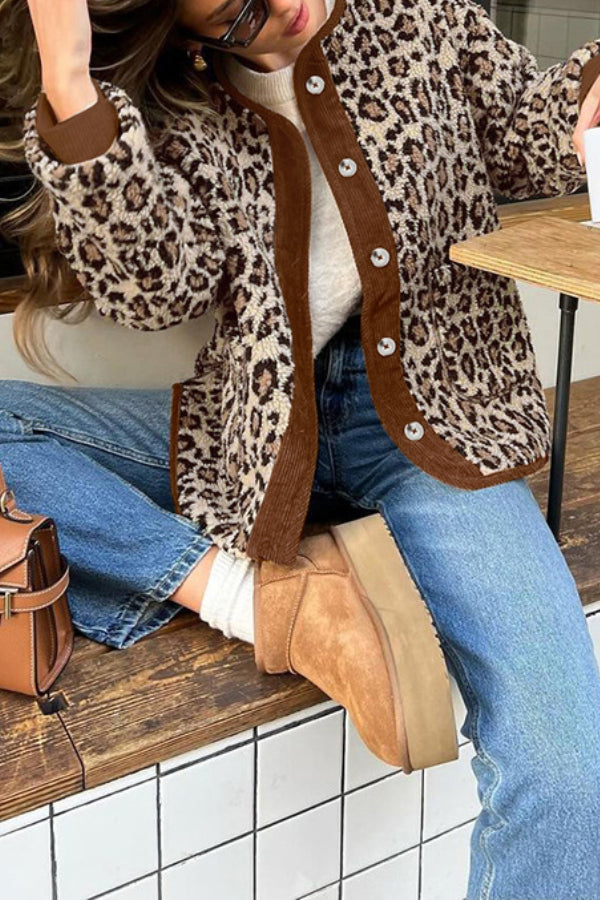 Mune | Leopard Loose Loose Cashmere Warm Jacket