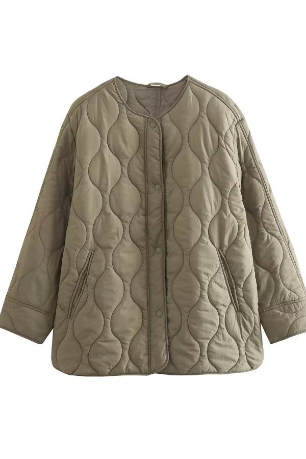 Mune | Color Loose Round Neck Padded Jacket