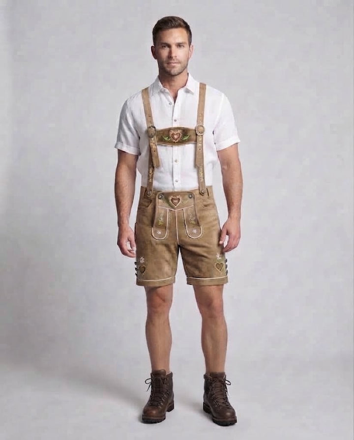Men's traditional folk costume shorts with detailed embroidery Mune Fashion