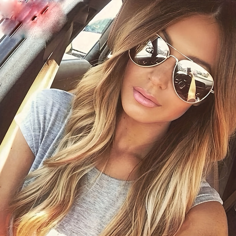 Mune Fashion | Classic Aviator Sunglasses with Golden Frame for Women