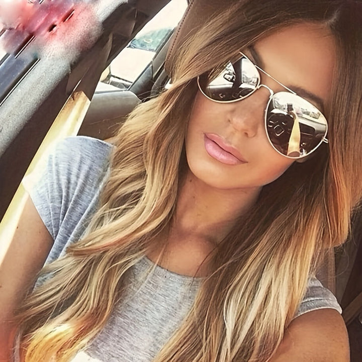 Mune Fashion | Classic Aviator Sunglasses with Golden Frame for Women