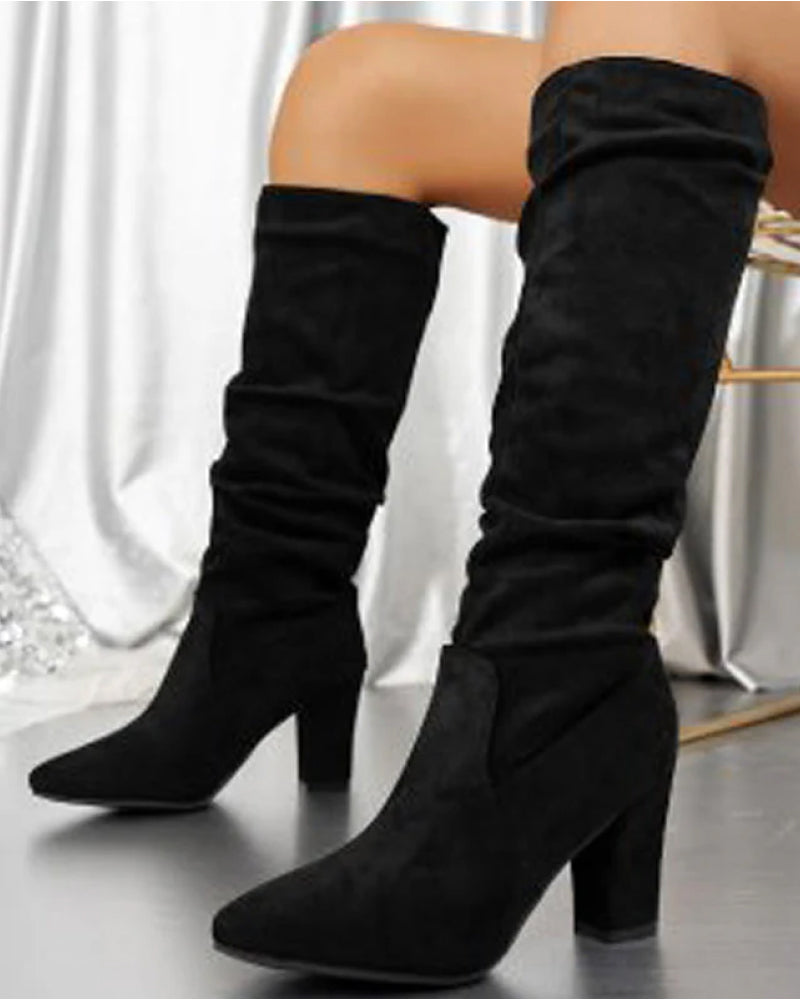 Mune | Stylish Women's Boots with High Heels In Solid Color