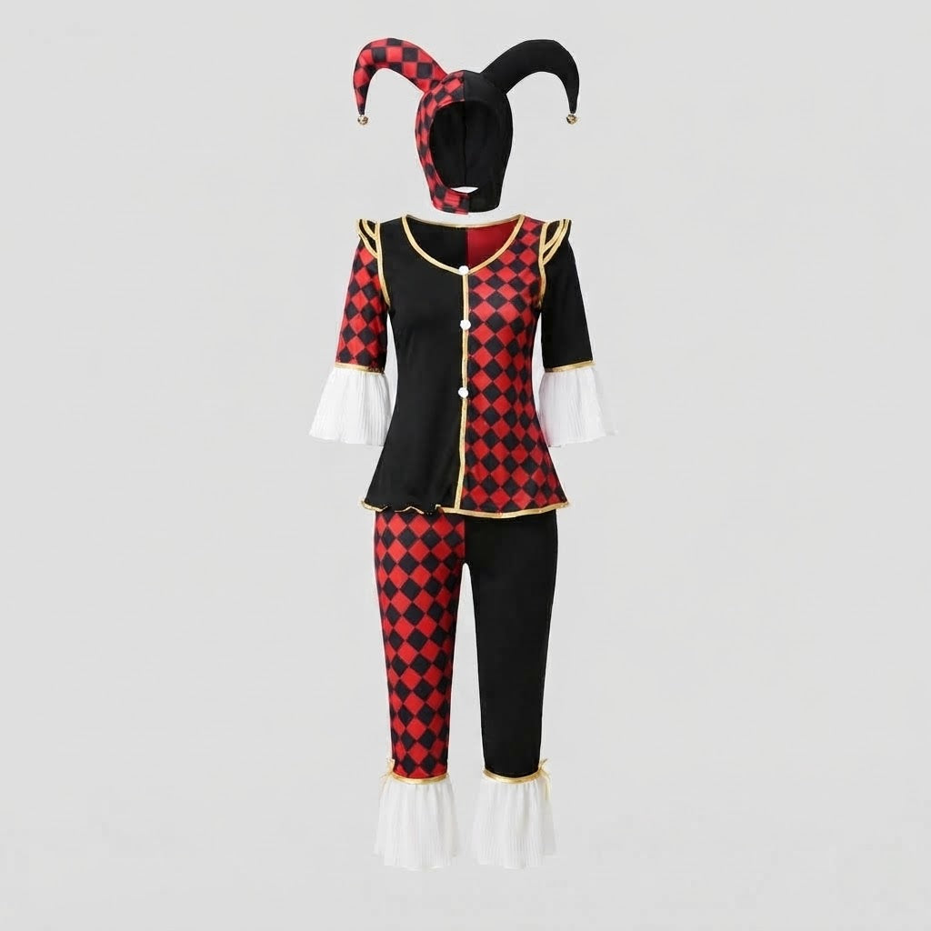 Women's Joker Costume Set with Hat and Gloves Mune Fashion