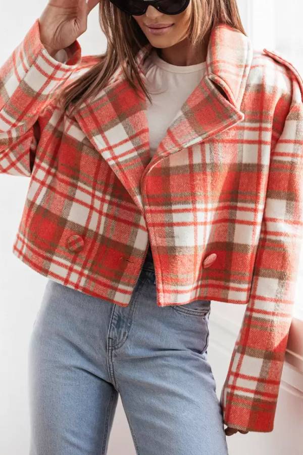 Mune | Autumn/Winter Reversible Collar Checkered Pattern Jacket