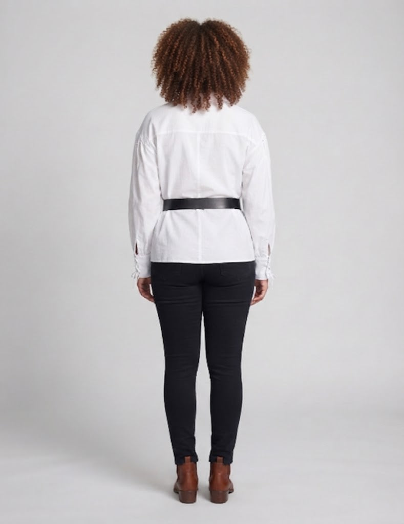 Women's Historical Leather Hip with Lacing and Belt Mune Fashion