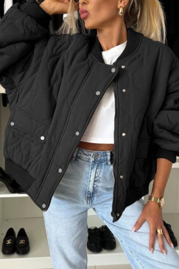 Mune | Collar Snap Down Long Sleeve Jacket
