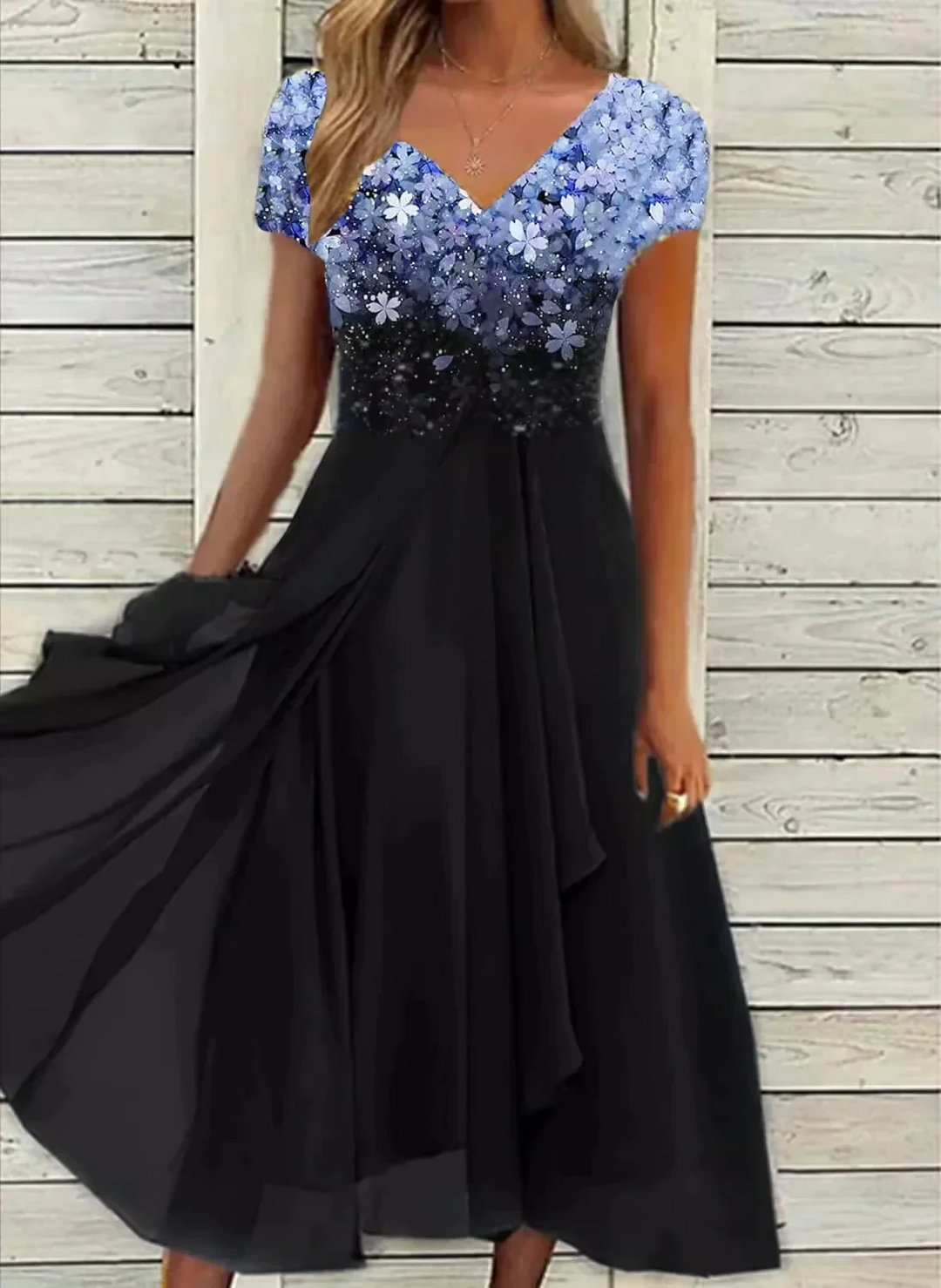 Mune Fashion | Women's Elegant V Neck Dress Evening Dress
