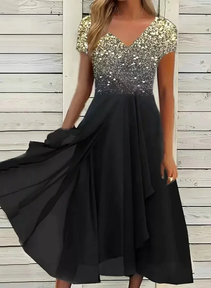 Mune Fashion | Women's Elegant V Neck Dress Evening Dress