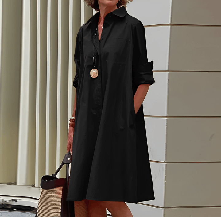 Stylish shirt dress with 3/4 sleeves
