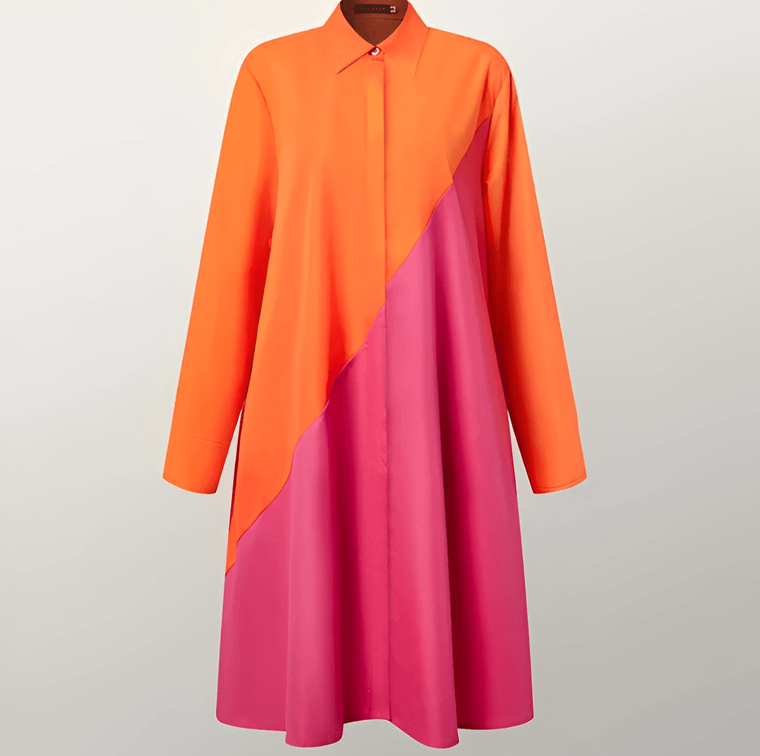 Stylish shirt dress with 3/4 sleeves