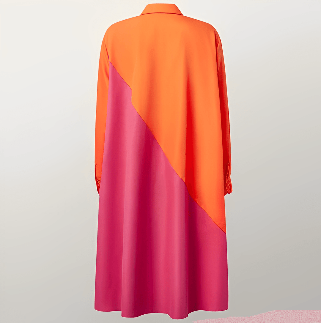 Mune | Shirt dress with folded collar and three-quarter sleeves