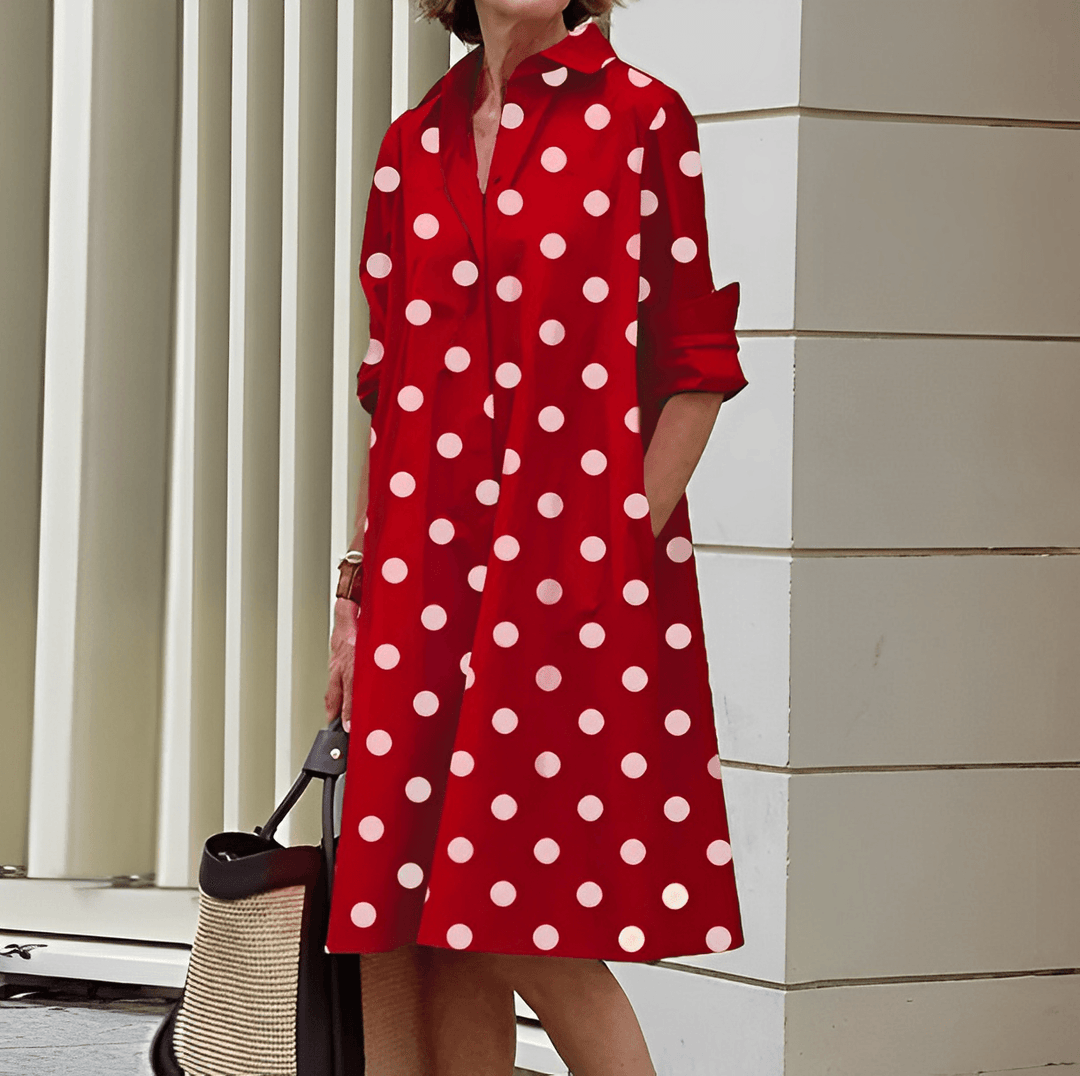 Stylish shirt dress with 3/4 sleeves