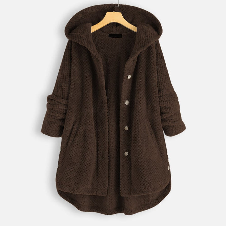 Mune | Mid-length, reversible fleece jacket with hood for winter