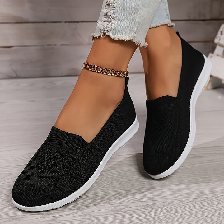 Mune Fashion | Solid Color Knitted Sneakers For Women