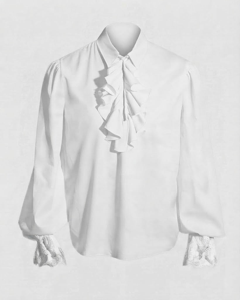 Women Ruffled Blouse with Elegant Collar Area Mune Fashion