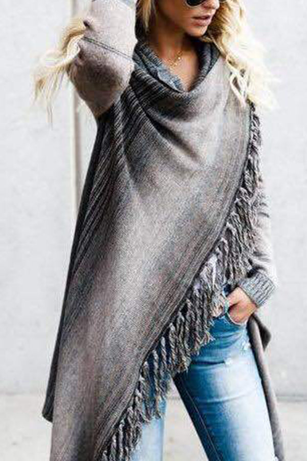 Mune | Length Slim Cut Fashionable Fringed Striped Jacket