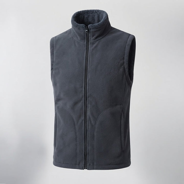 Men's Warm Thermal Fleece Vest with Sherpa Inner Lining, Stand Collar and Hidden Side Pockets Mune Fashion