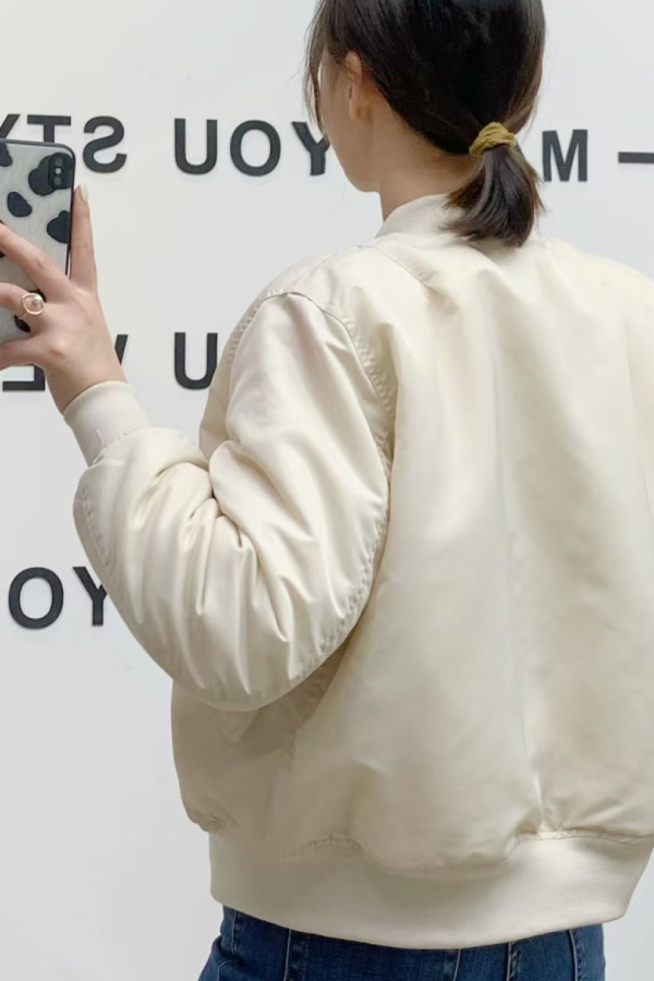 Mune | Collar Thickened One-Sided Flight Jacket Baseball Jacket
