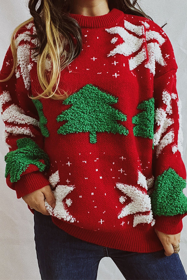 Mune | Christmas Pattern Knitted Round Neck Long Sleeve Sweater