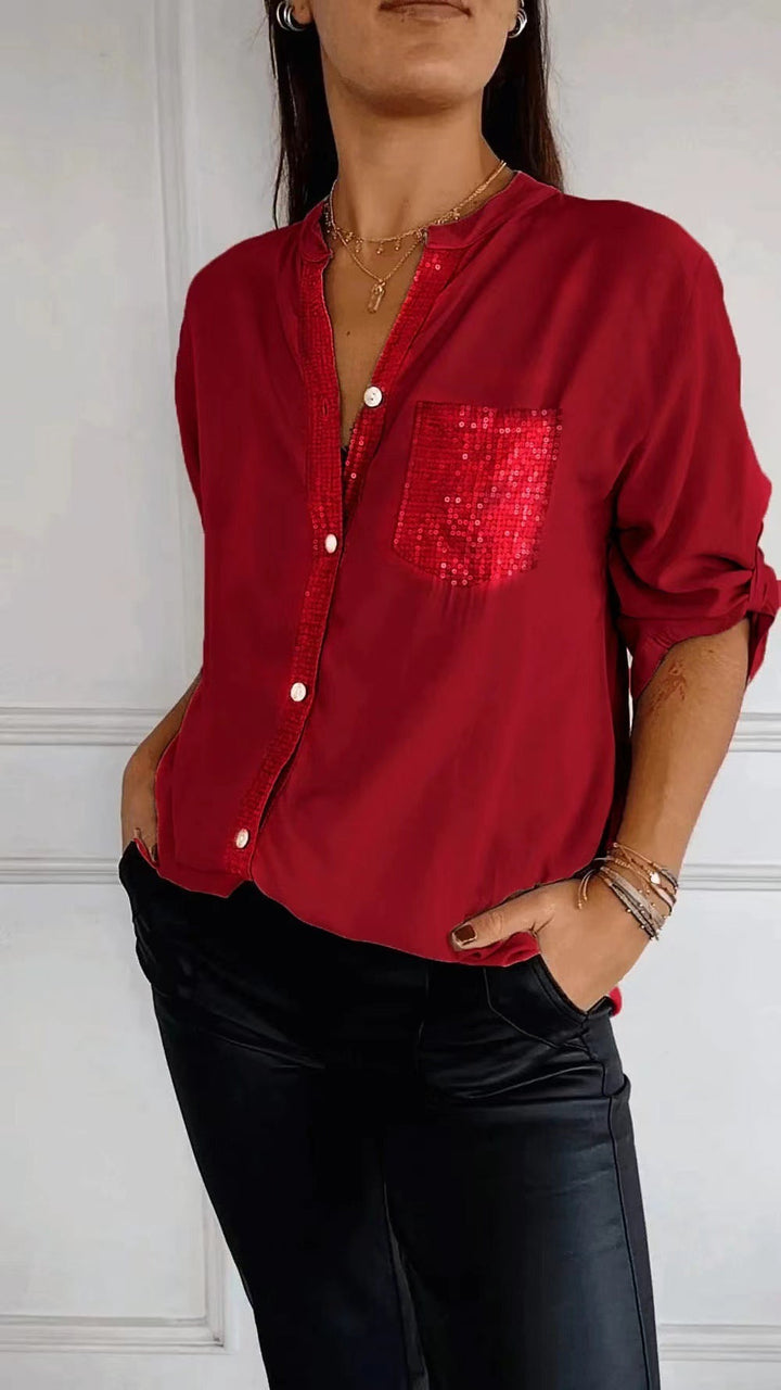 Mune | Glitter Blouse with Sequin Pocket
