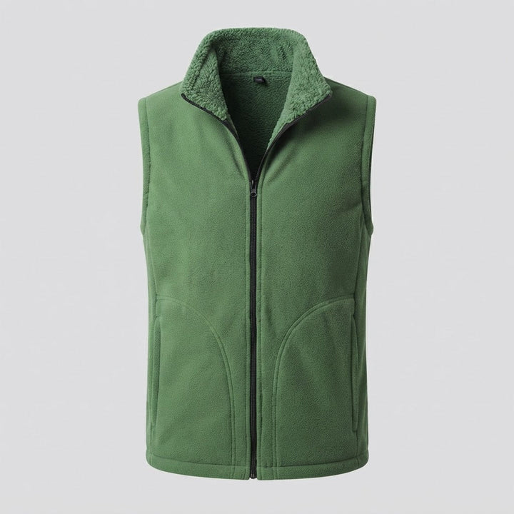 Men's Warm Thermal Fleece Vest with Sherpa Inner Lining, Stand Collar and Hidden Side Pockets Mune Fashion