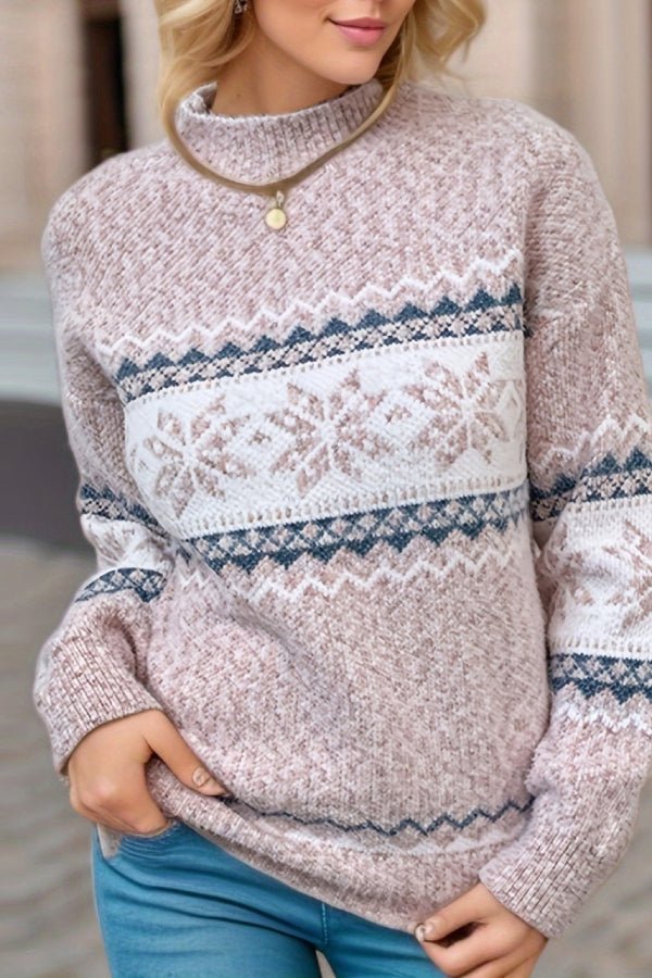 Mune | Chic Christmas Turtleneck with Snowflake Sweater