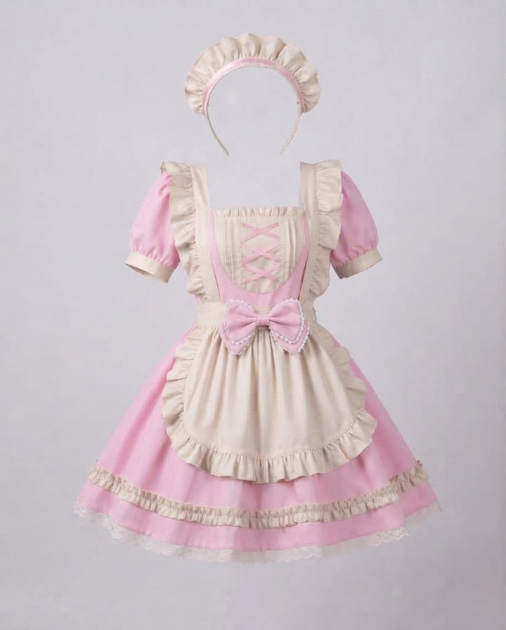 Women's Elaborate Maid Costume with Ruffle Details and Apron Mune Fashion