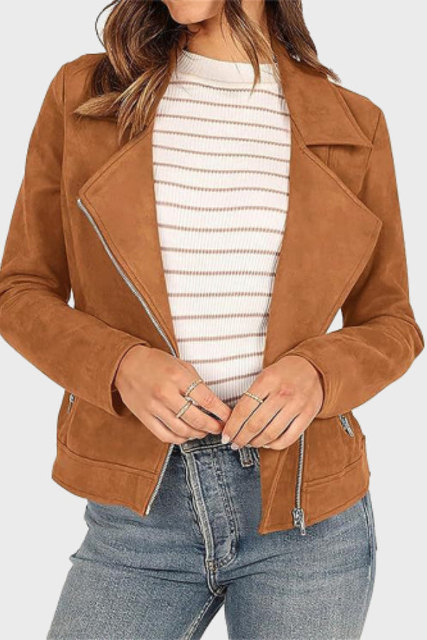 Mune | Suede Cropped Biker Jacket