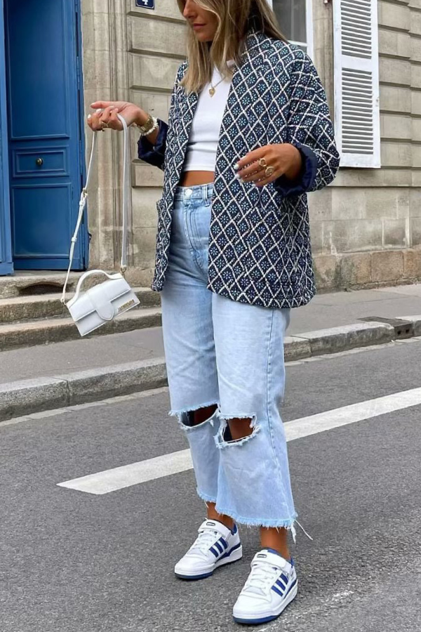 Mune | Print Loose Lightweight Cotton Jacket