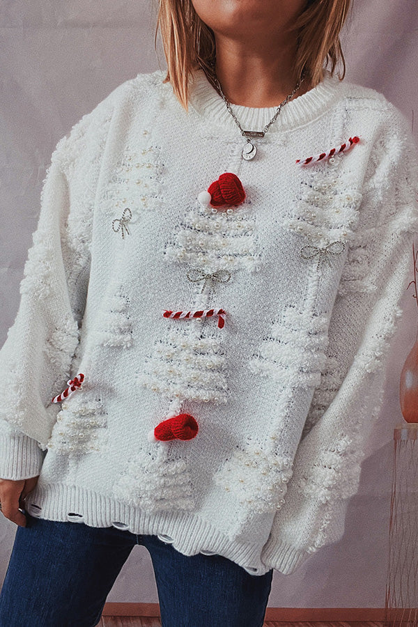 Mune | Handmade Bead Christmas Theme Sweater Three-Dimensional Decorative Sweater