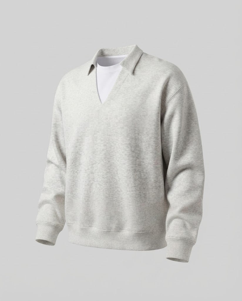 Ladies' casual and elegant sweatshirt with shirt collar Mune Fashion