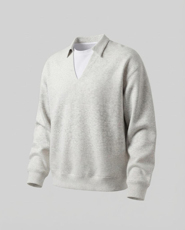 Ladies' casual and elegant sweatshirt with shirt collar Mune Fashion