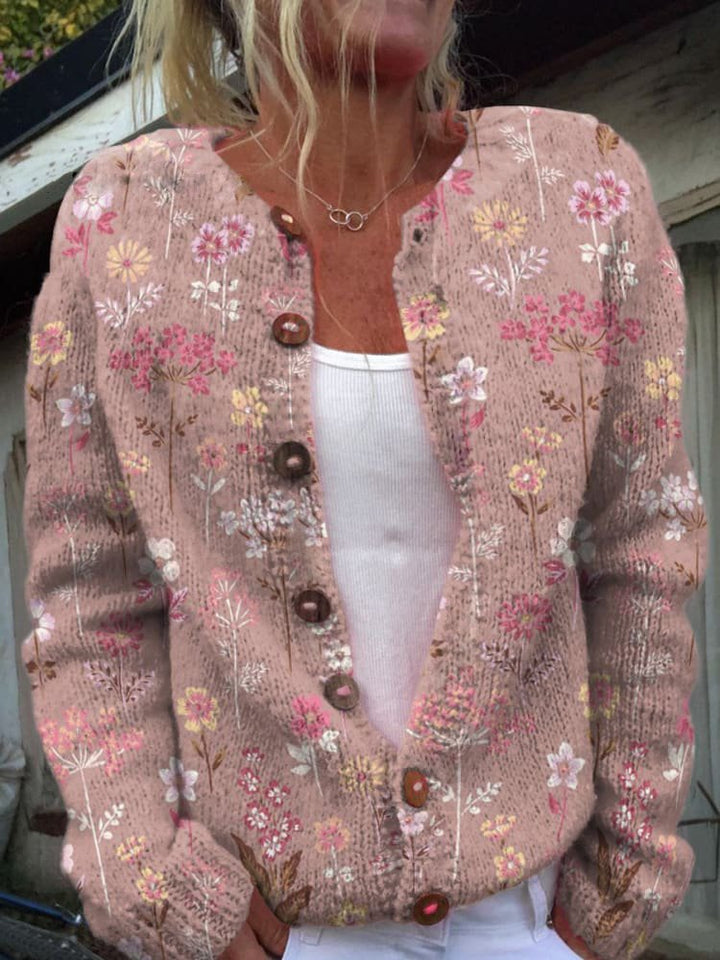 Mune | Soft Cardigan with Flower Embroidery