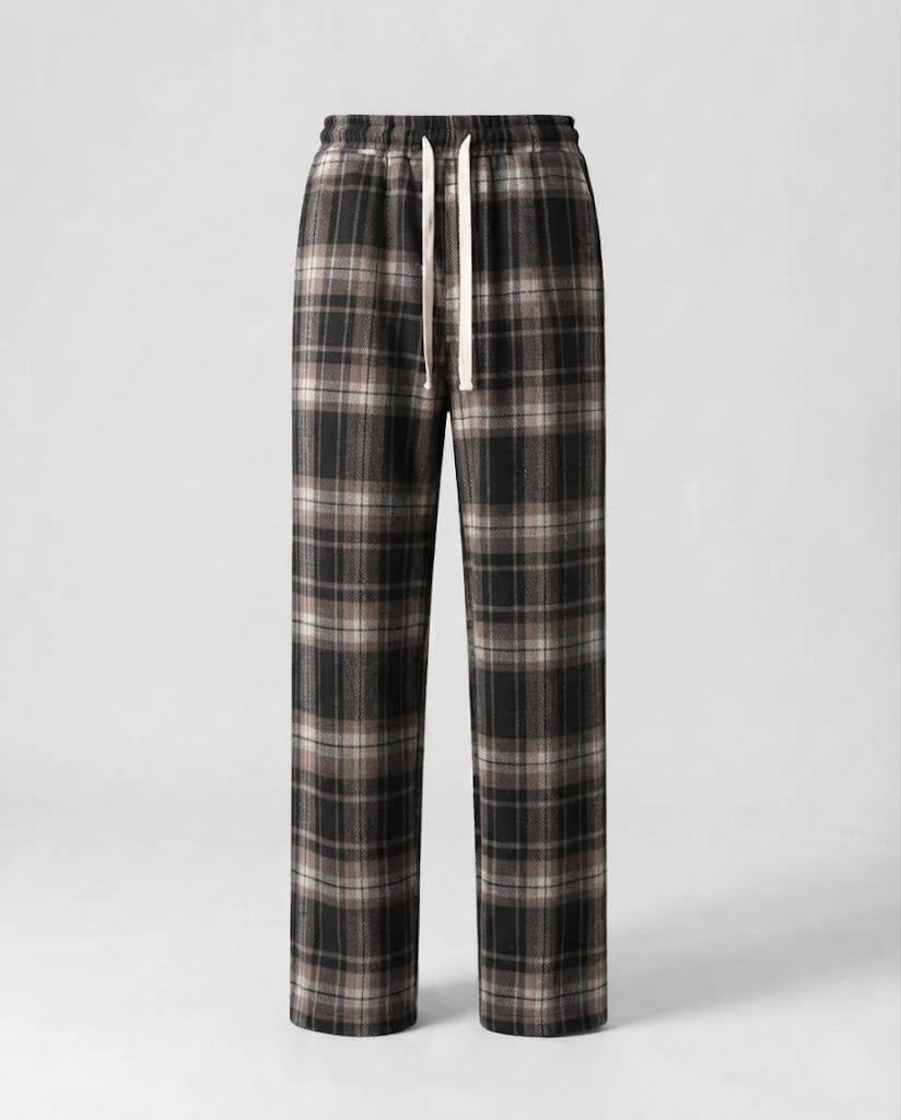 Women Comfortable Checked Pants Mune Fashion
