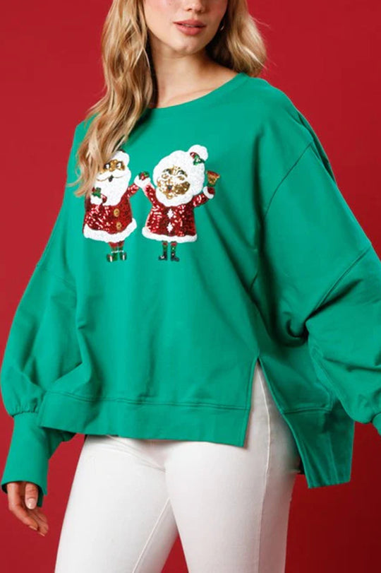 Mune | Santa Sequins Casual Loose Long Sleeve Sweatshirt